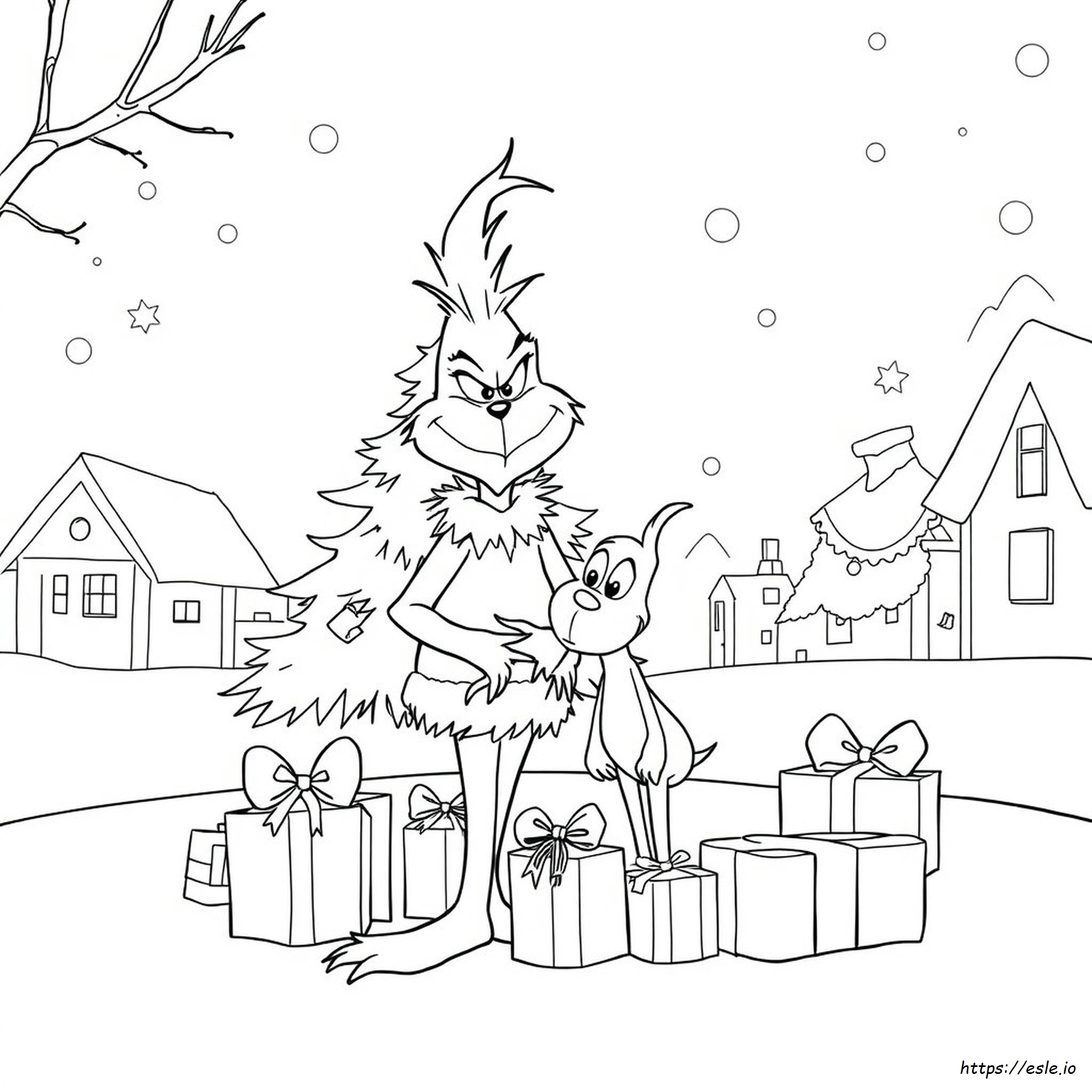 Gambar Mewarnai Max Grinch - Hitam Putih Gratis
