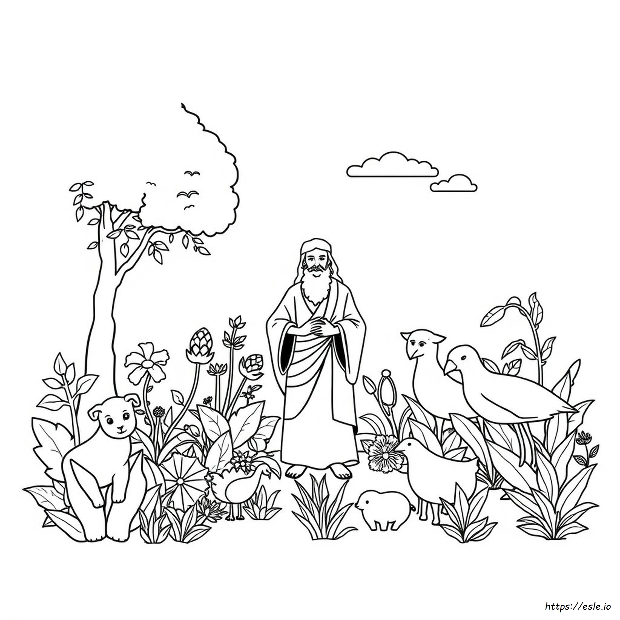Día De La Creación 6 Dibujo Para Colorear