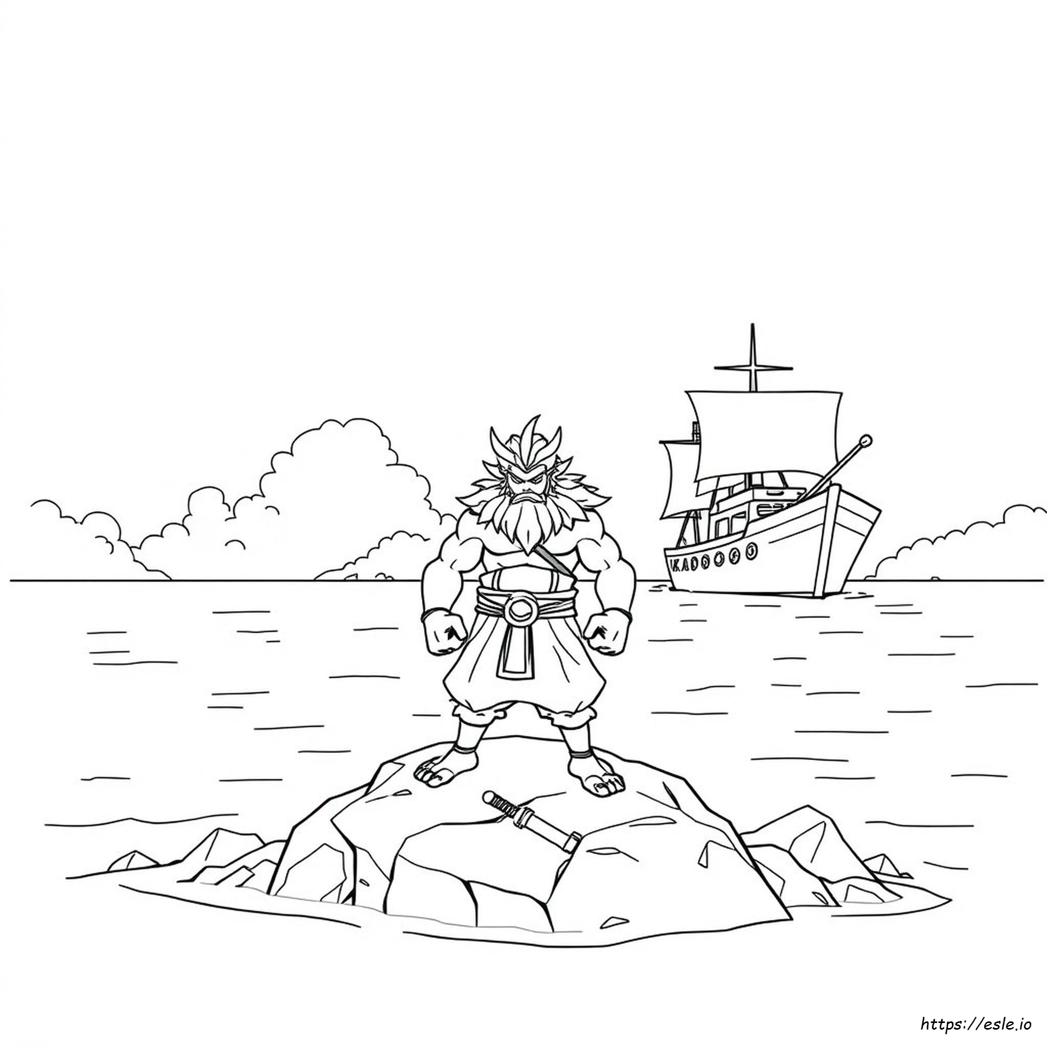 Kaido Coloring Page - One Piece Manga Warrior