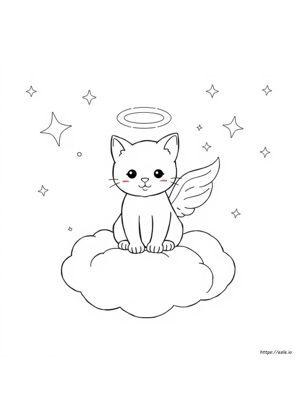 Páginas Para Colorear De Gato Ángel