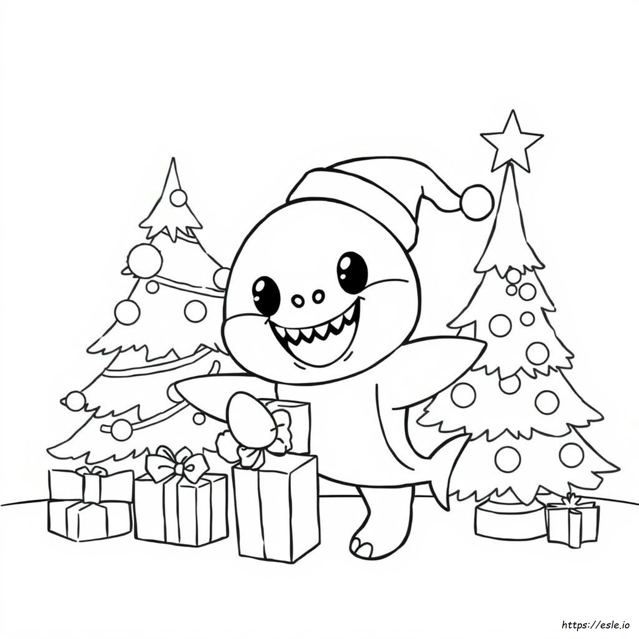 Gambar Mewarnai Bayi Ikan Hiu Natal - Gratis