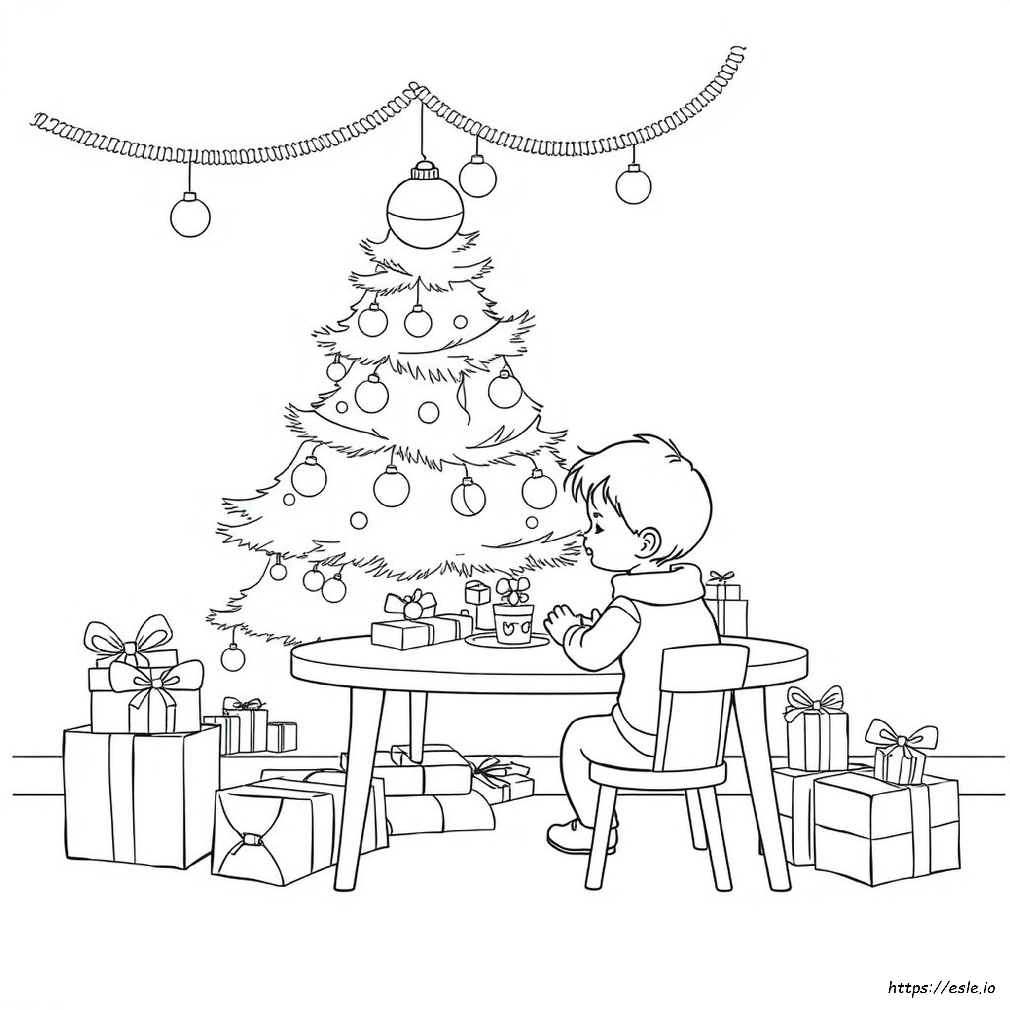 Preschool Christmas Coloring Page - Free Printable PDF