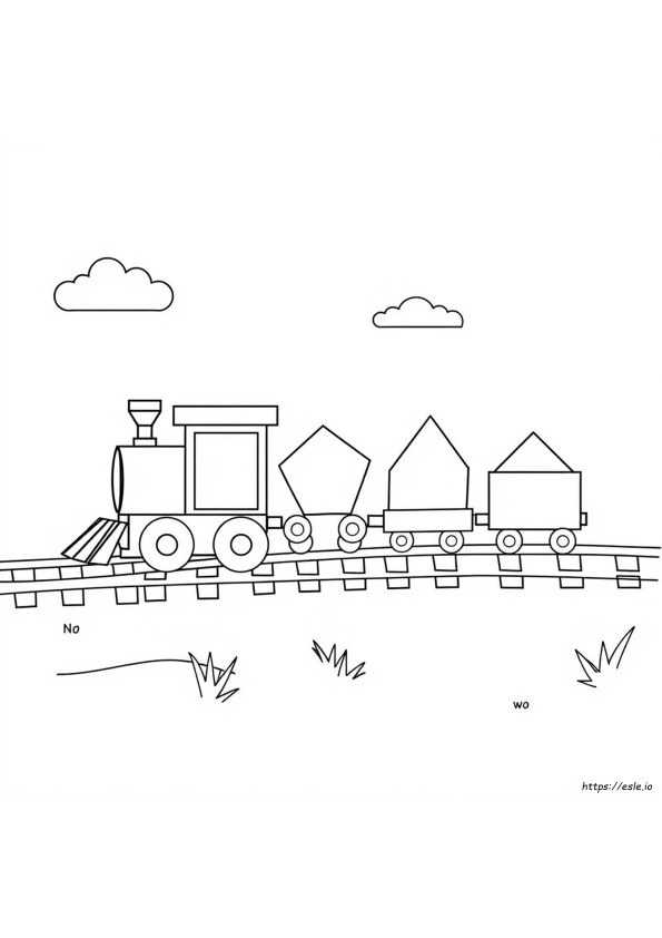 Trein Met Vormen Kleurplaat
