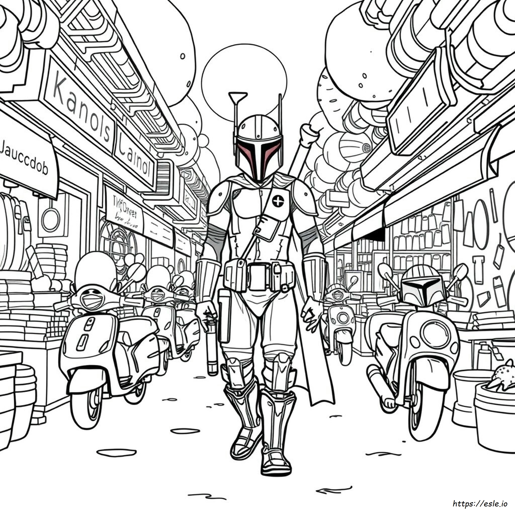 Free Printable Mandalorian Coloring Page - Star Wars