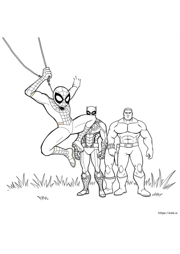 Pagini De Colorat Spiderman Și Prietenii Săi Minunați
