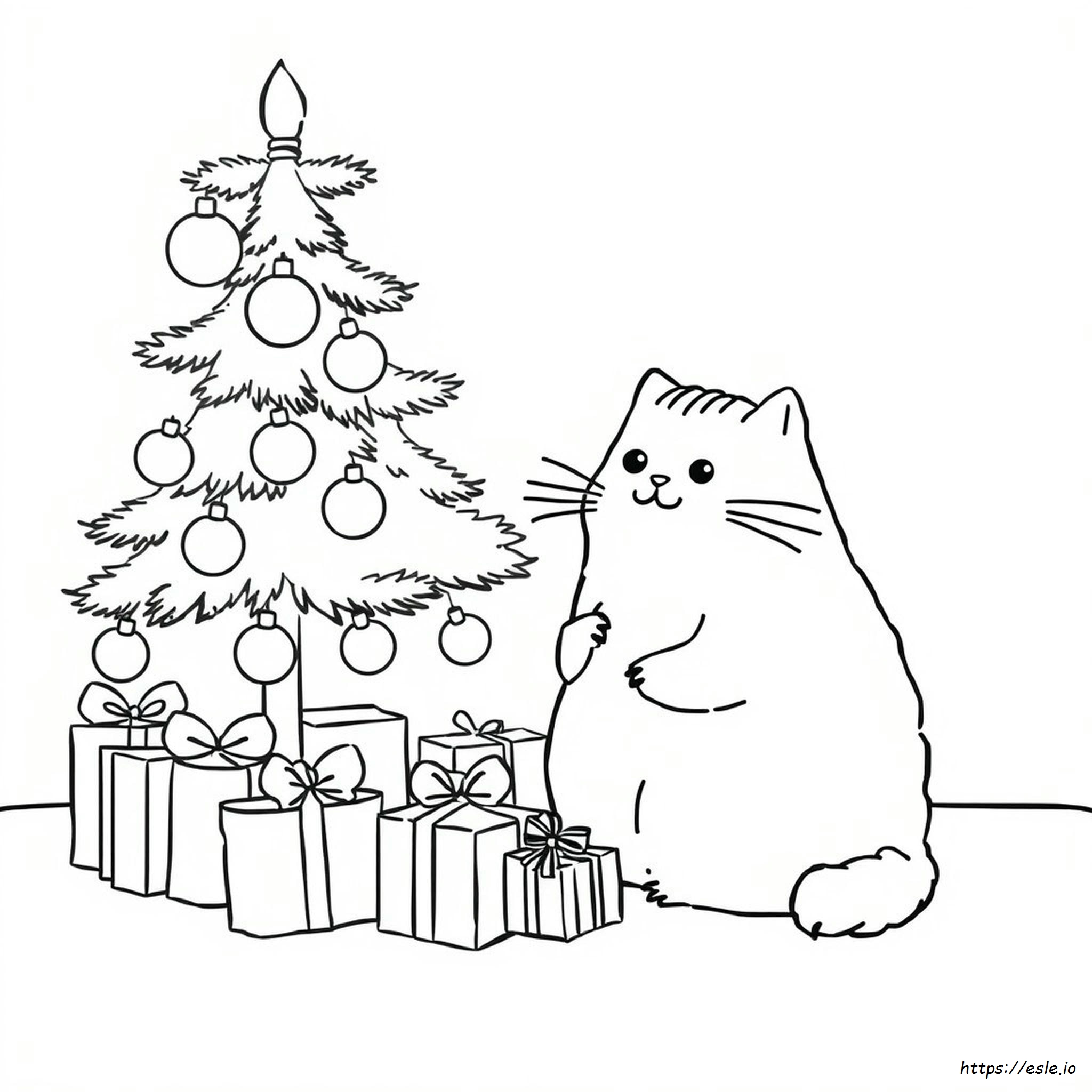 Printable Pusheen Christmas Coloring Pages