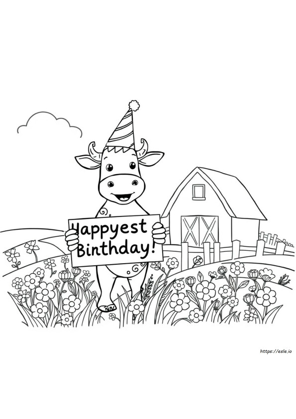 Happy Birthday Coloring Pages Farm