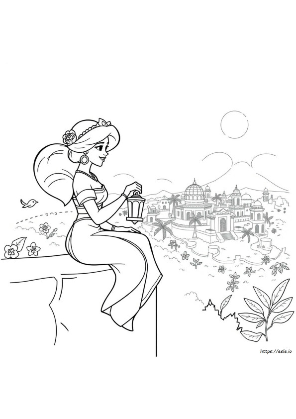 Colora Jasmine Di Disney