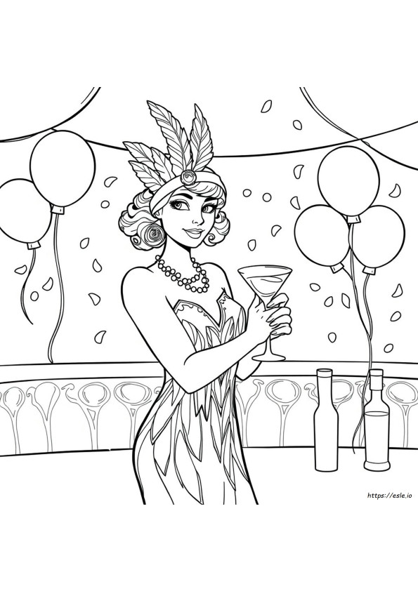 Flapper Coloring Page
