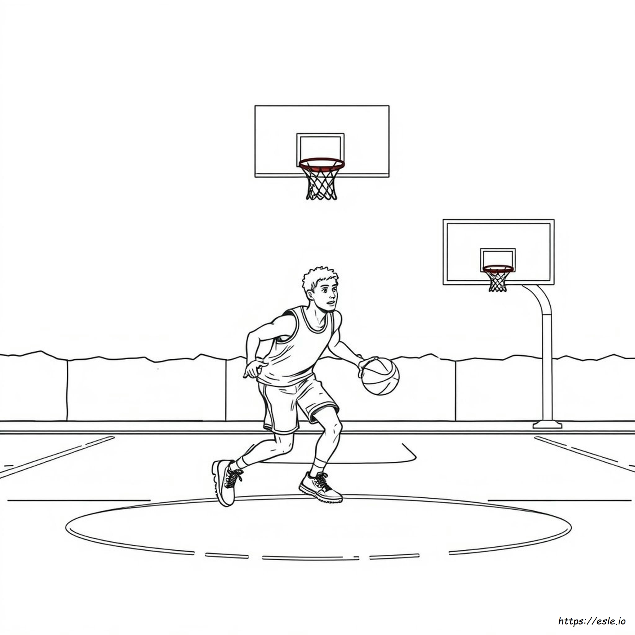 Basketball Coloring Page - Free Printable for Kids