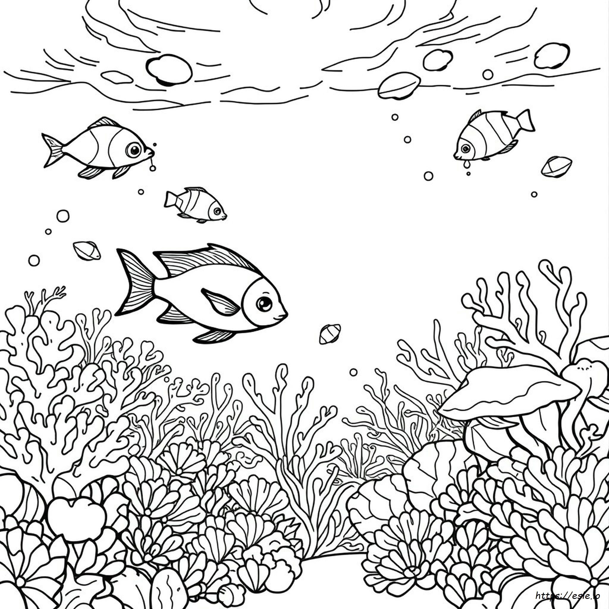 Realistic Under The Sea Coloring Page