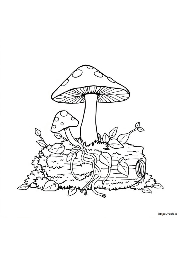 Realistic Mushroom Coloring Page