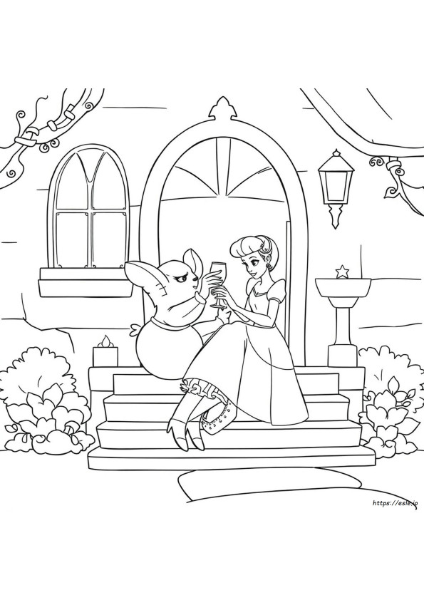 Cinderella Glass Slipper Coloring Page