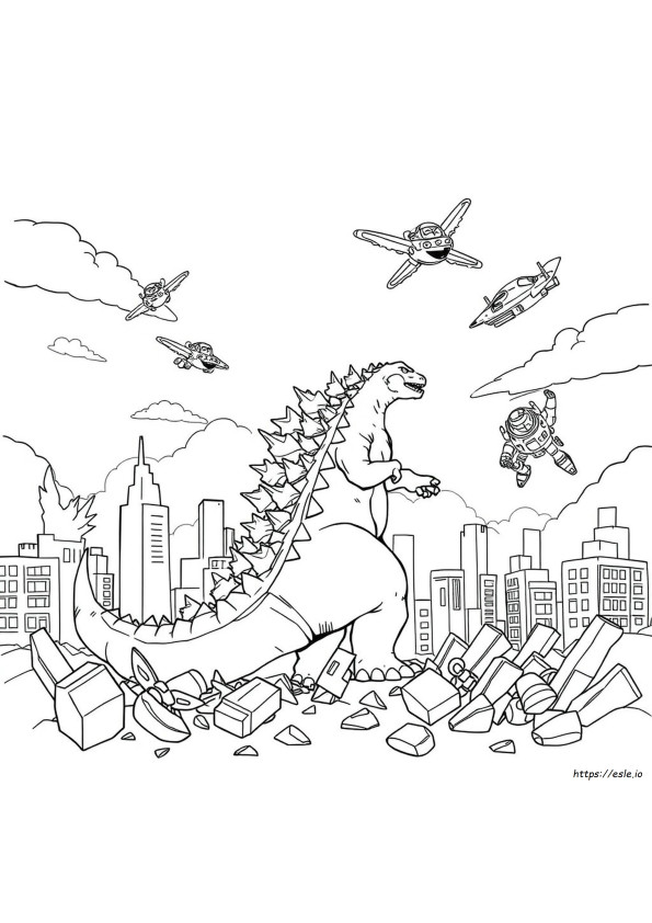 Pagina Da Colorare Godzilla Buzz Brawl Stars