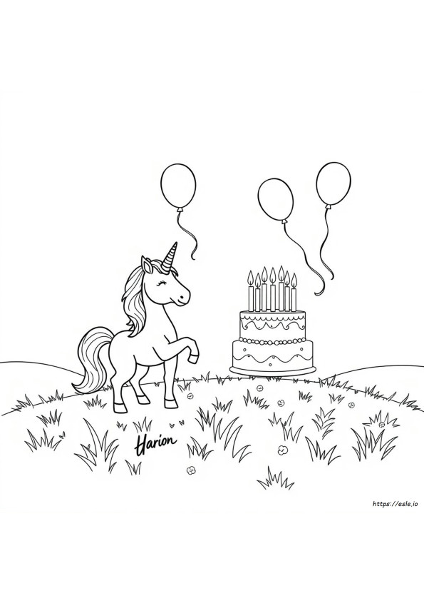 Unicorn Birthday Coloring