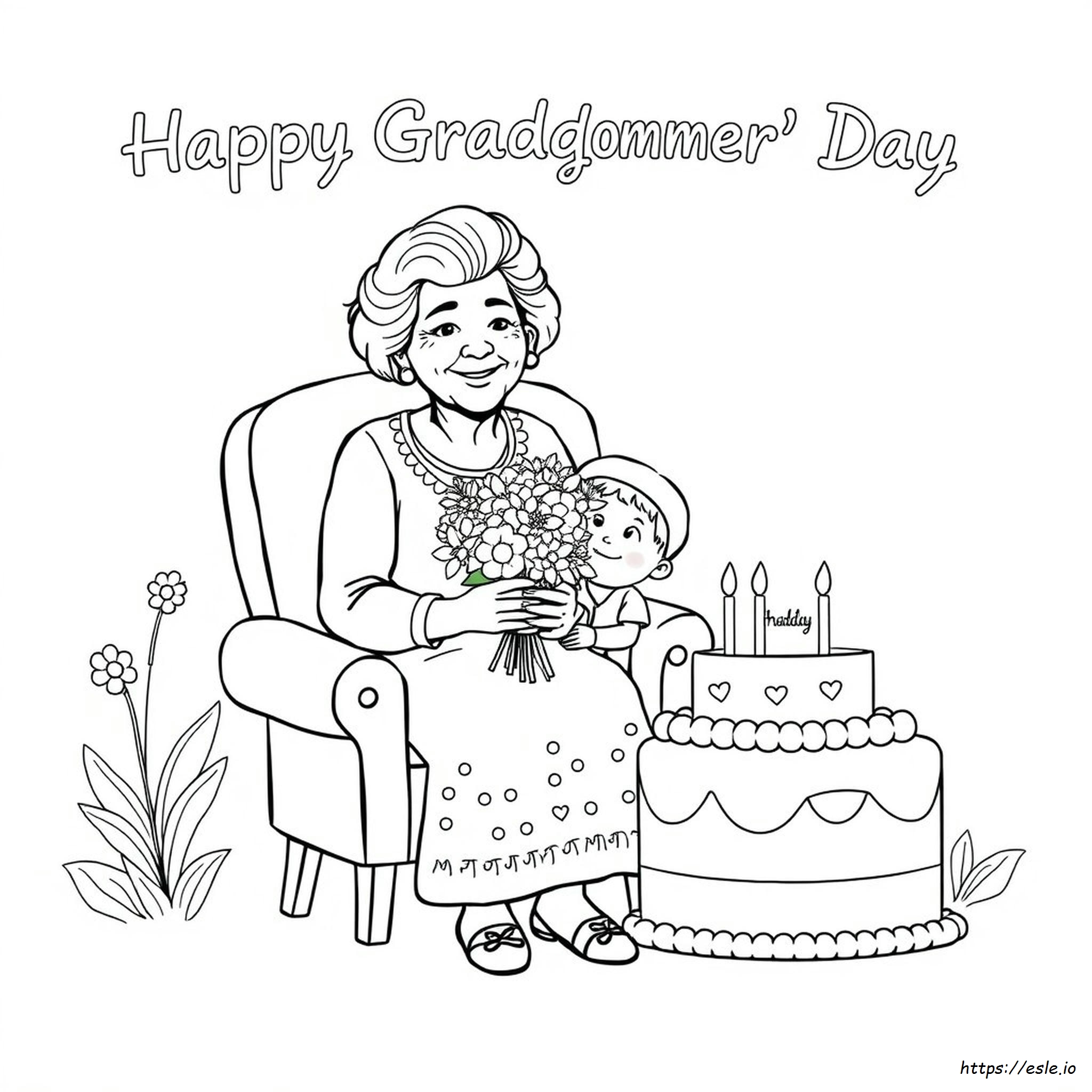 Happy Grandmothers Day Coloring Page - Free Printable for Kids