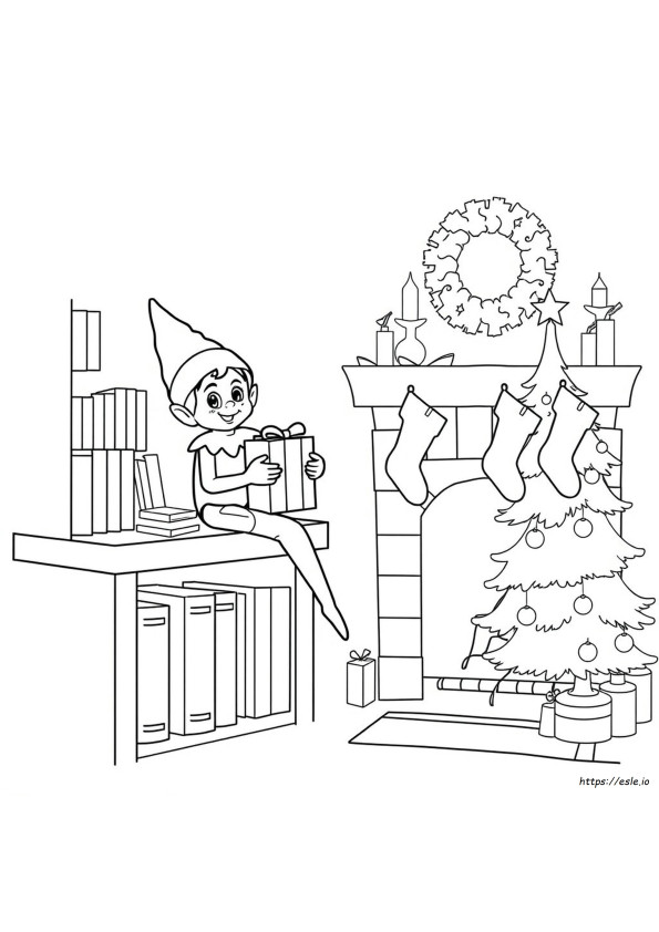 Kerstkleurplaten Sinterklaas Op De Plank