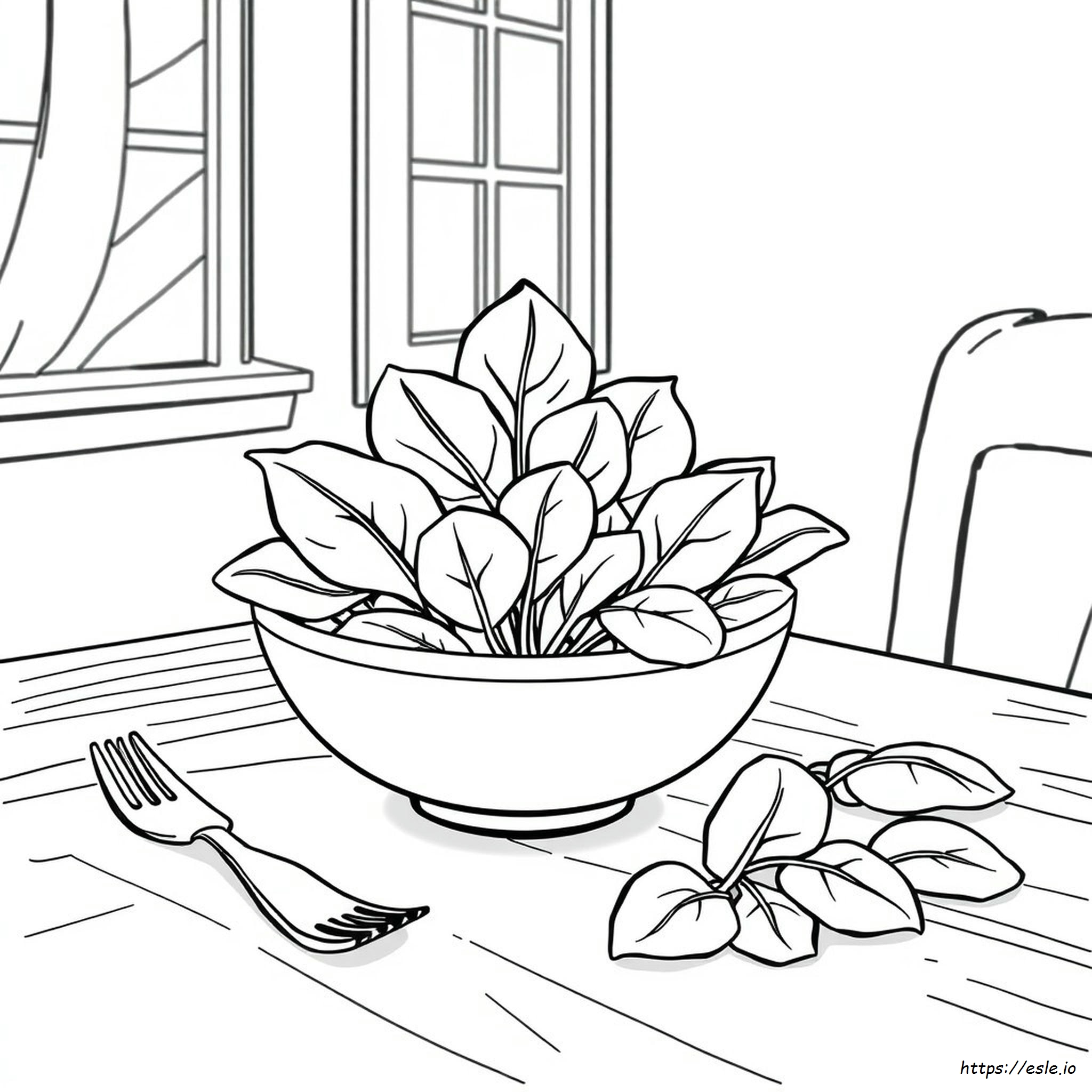 Spinach Coloring Page - Free Printable Vegetable Art