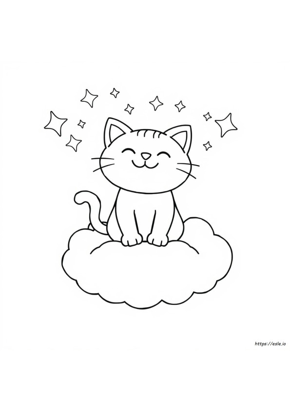 Mutlu Kedi Boyama Sayfası