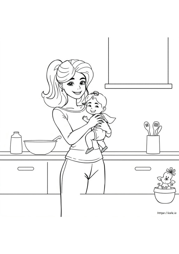 Pagina Da Colorare Super Mamma