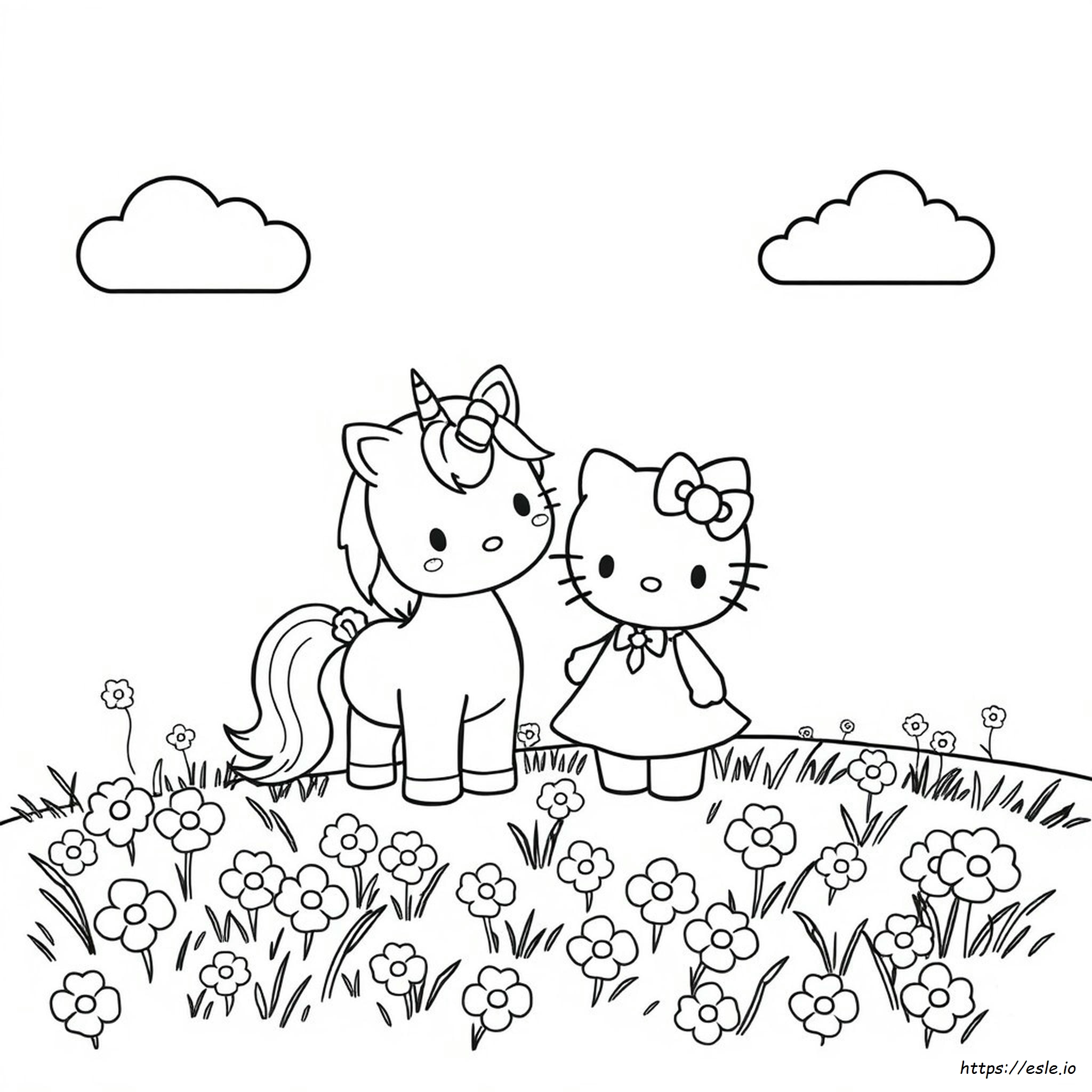 Pagina Da Colorare Hello Kitty Unicorno