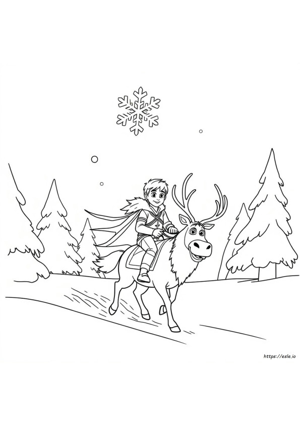 Kristoff And Sven Coloring Pages