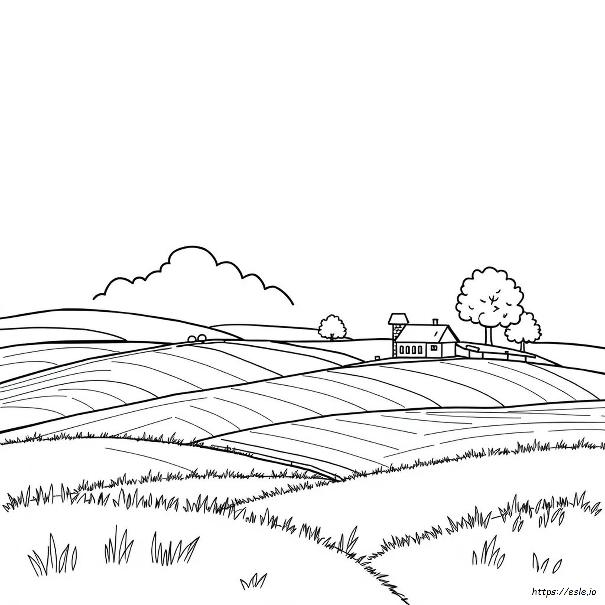 Countryside Scenery Coloring Pages For Adults