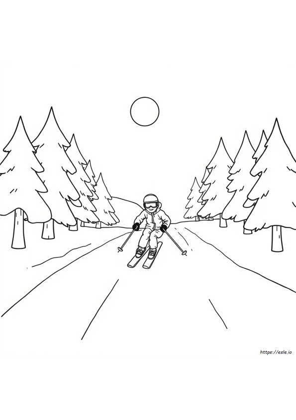 Schaatser Kleurplaat