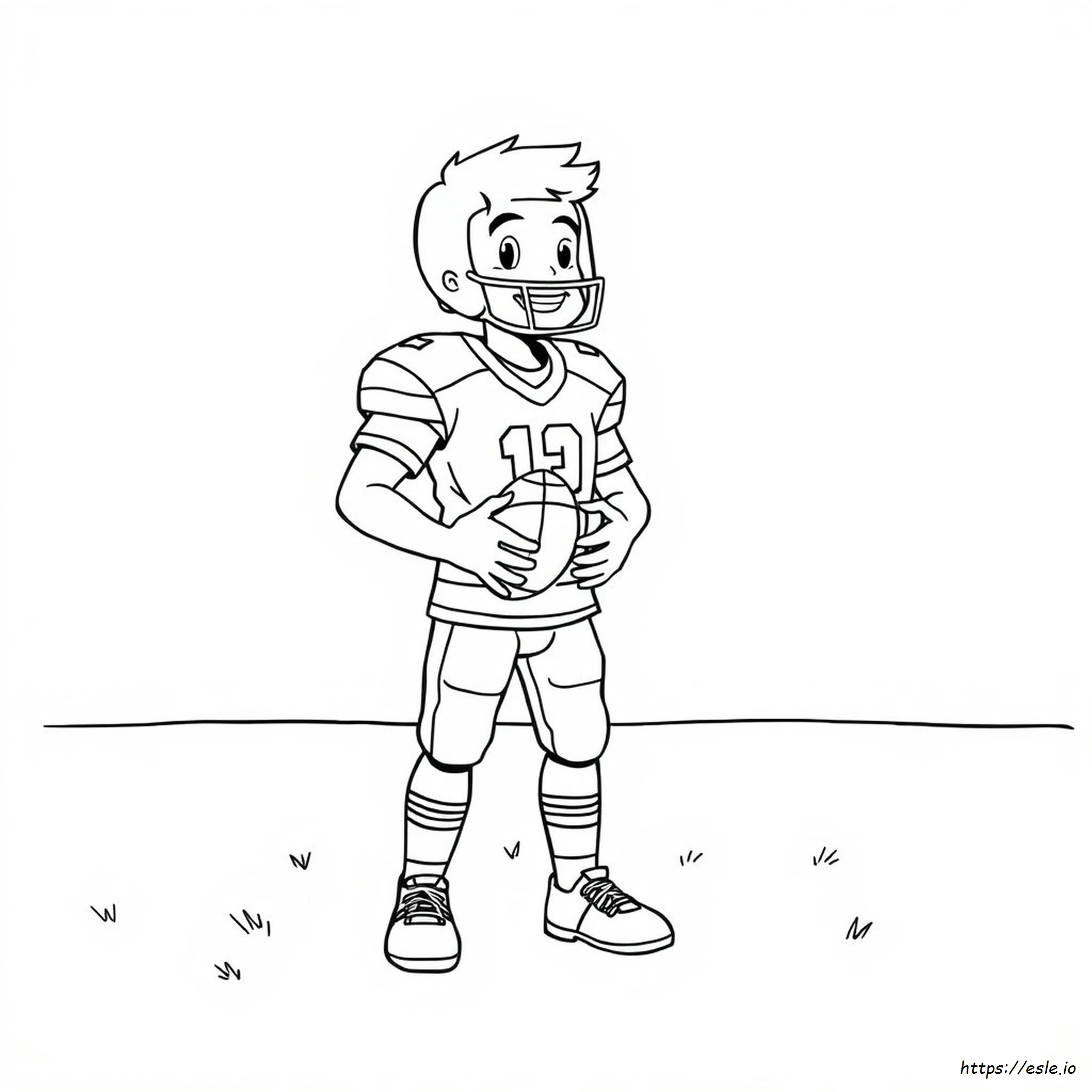 Football Player Coloring Page - Free Printable for Kids
