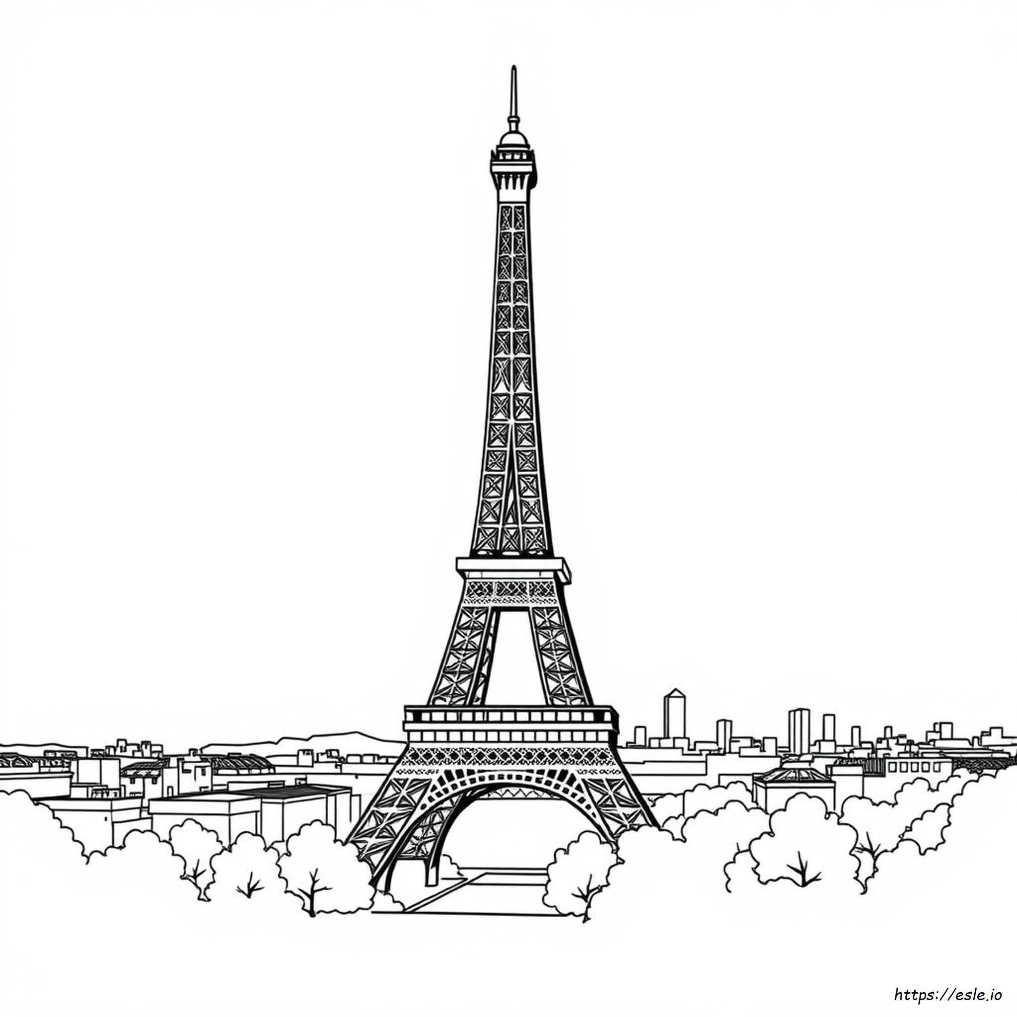 Coloring Page Of The Eiffel Tower - Free Printable
