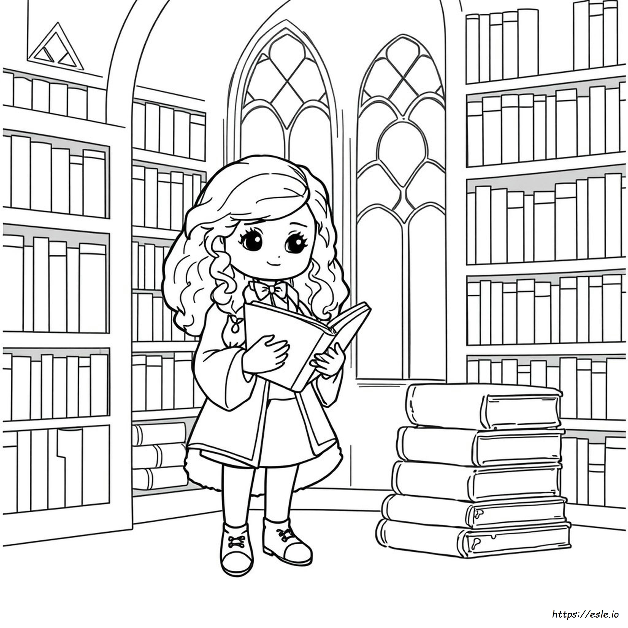 Cute Hermione Granger Coloring Page - Free Printable PDF