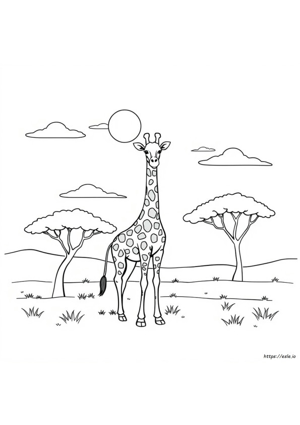キリンの塗り絵画像