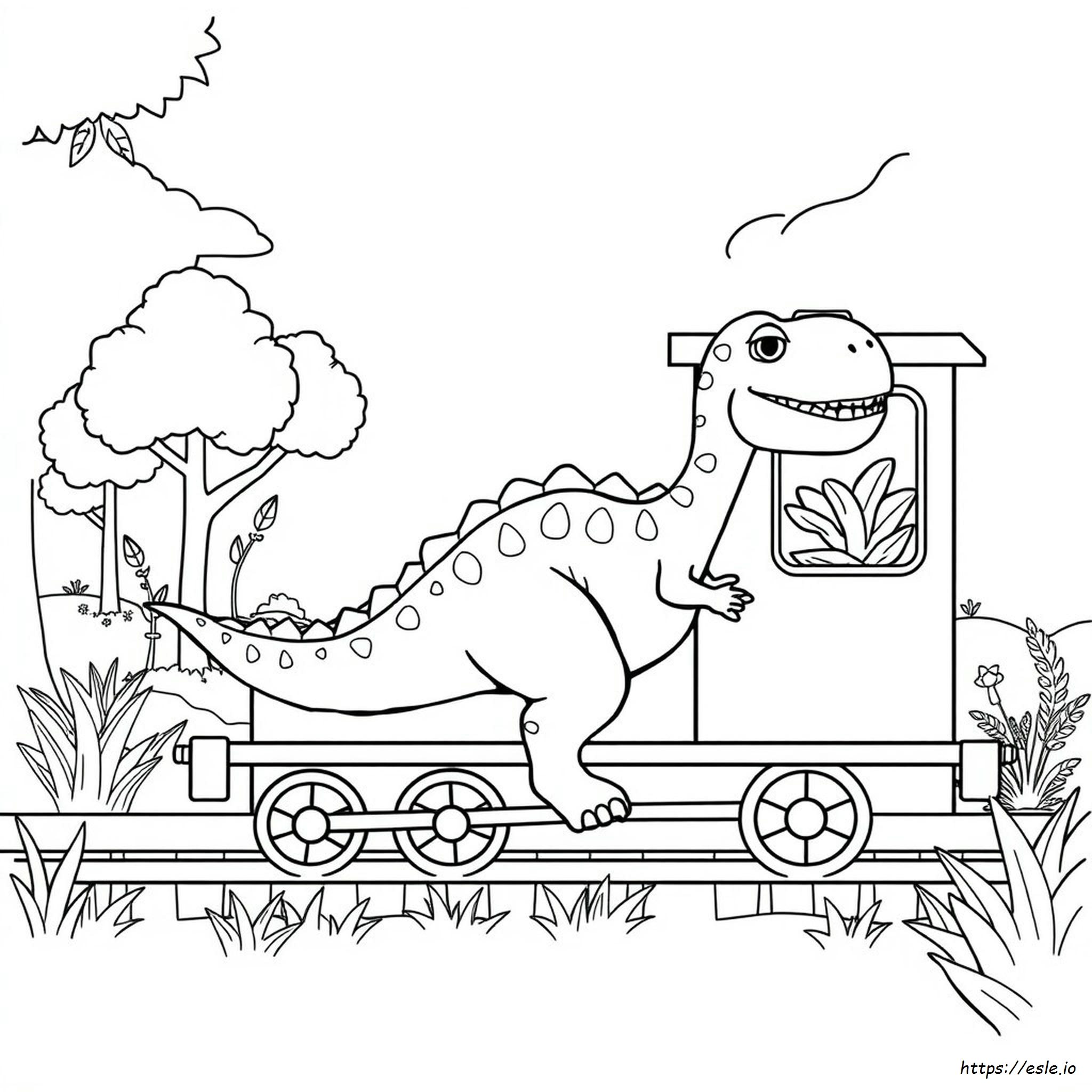 Pagina Da Colorare Del Treno Dei Dinosauri Gratuito