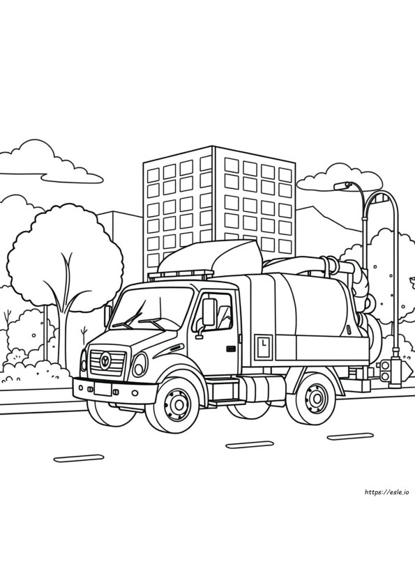 Vacuum Truck Coloring Page