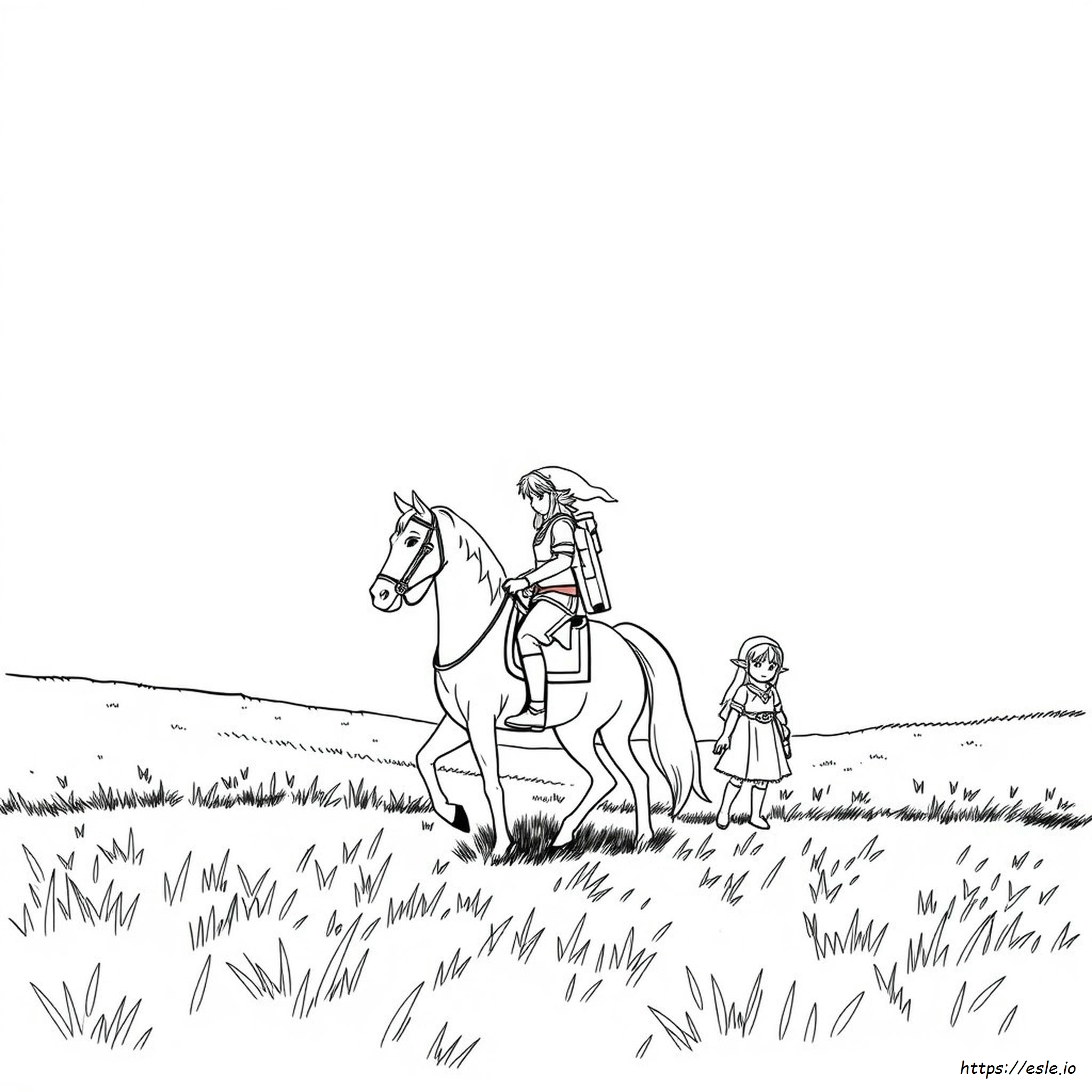 Link And Zelda Coloring Pages