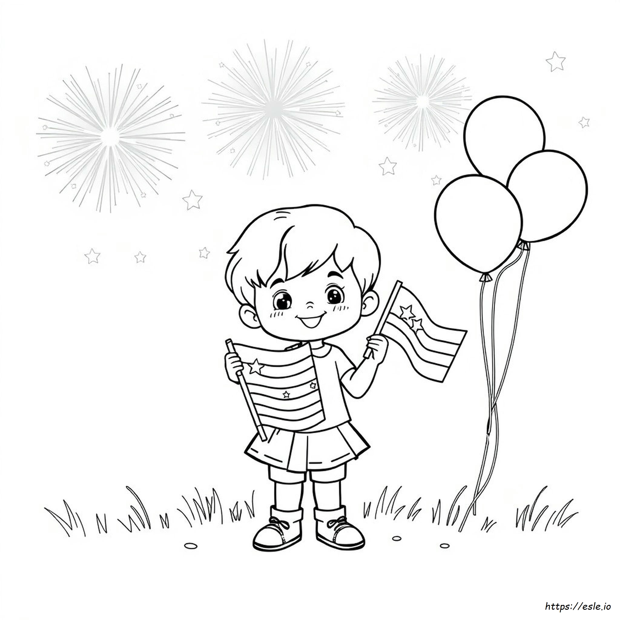 Cute 4th of July Coloring Page