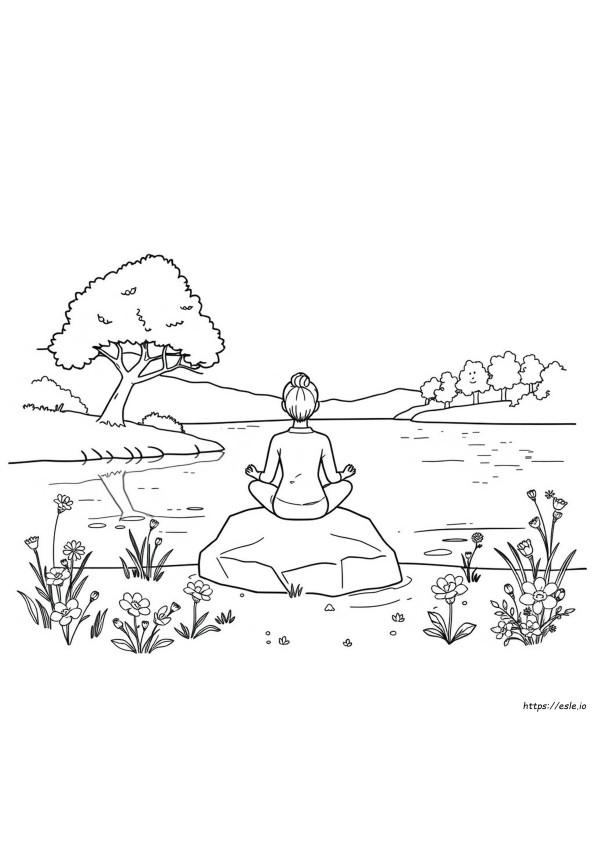 Páginas Para Colorir Com Atividade De Meditação