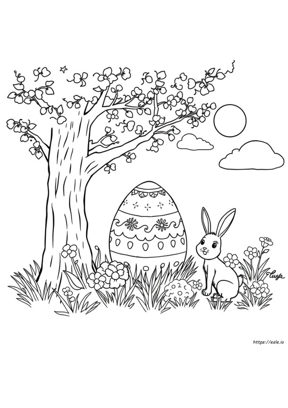 難しいイースターの卵の塗り絵
