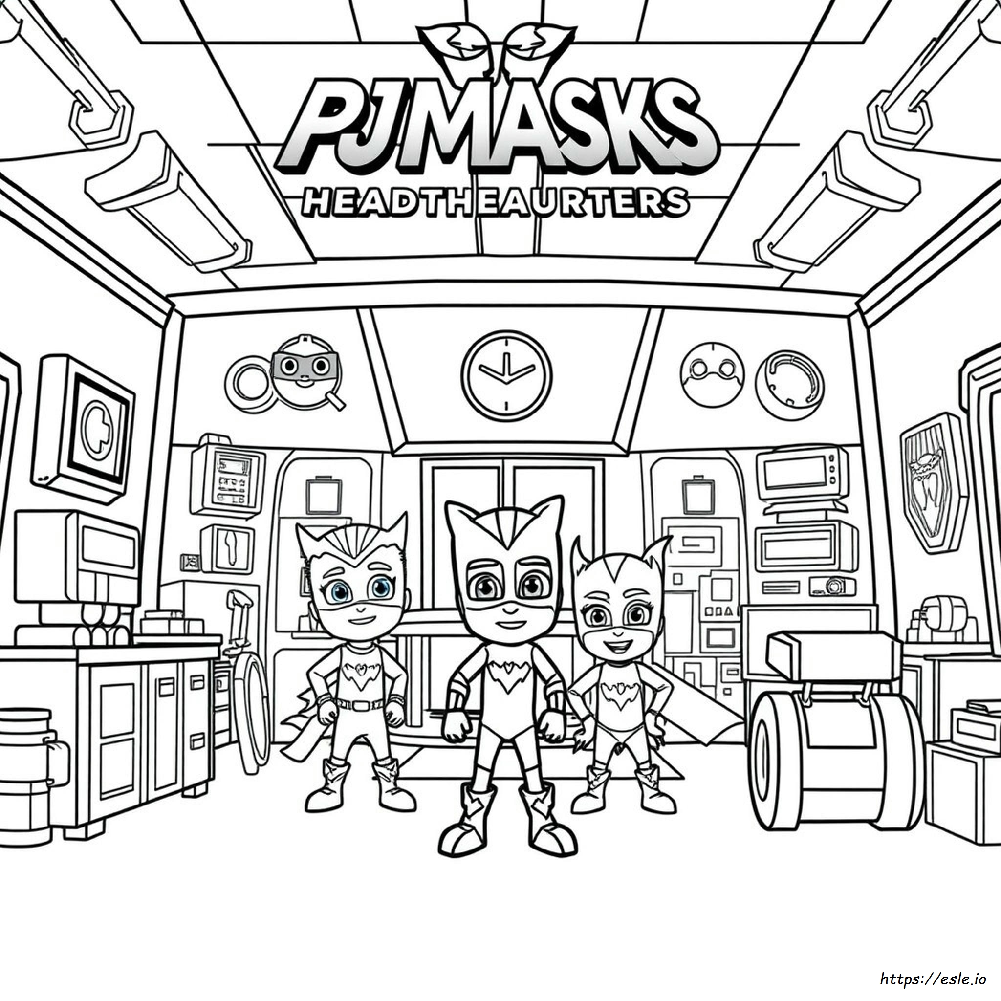 Printable Pj Masks Headquarters Coloring Pages