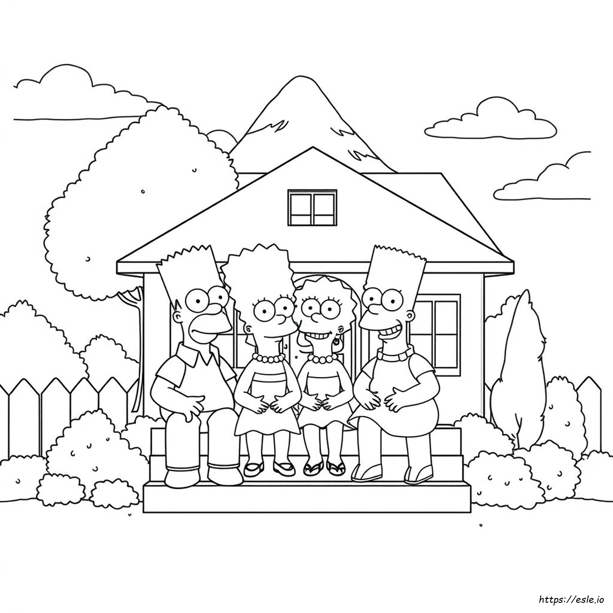 The Simpsons Family Coloring Page - Free Printable PDF