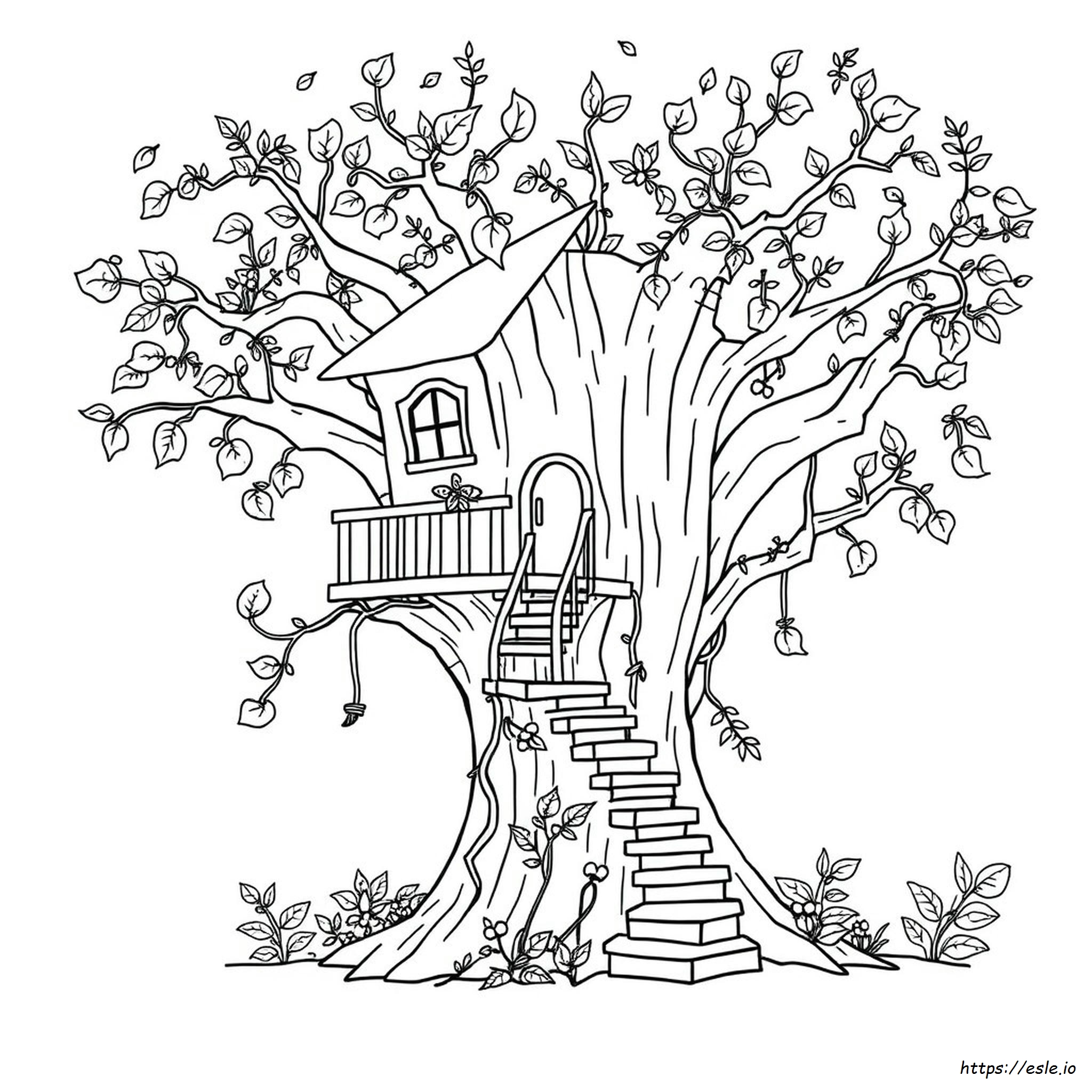 Baumhaus Ausmalbild zum Ausdrucken