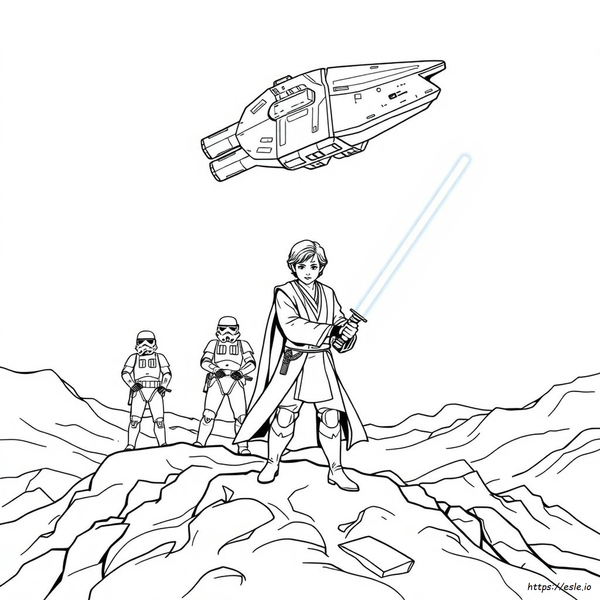 Jedi Luke Skywalker Coloring Page - Print and Color Free PDF
