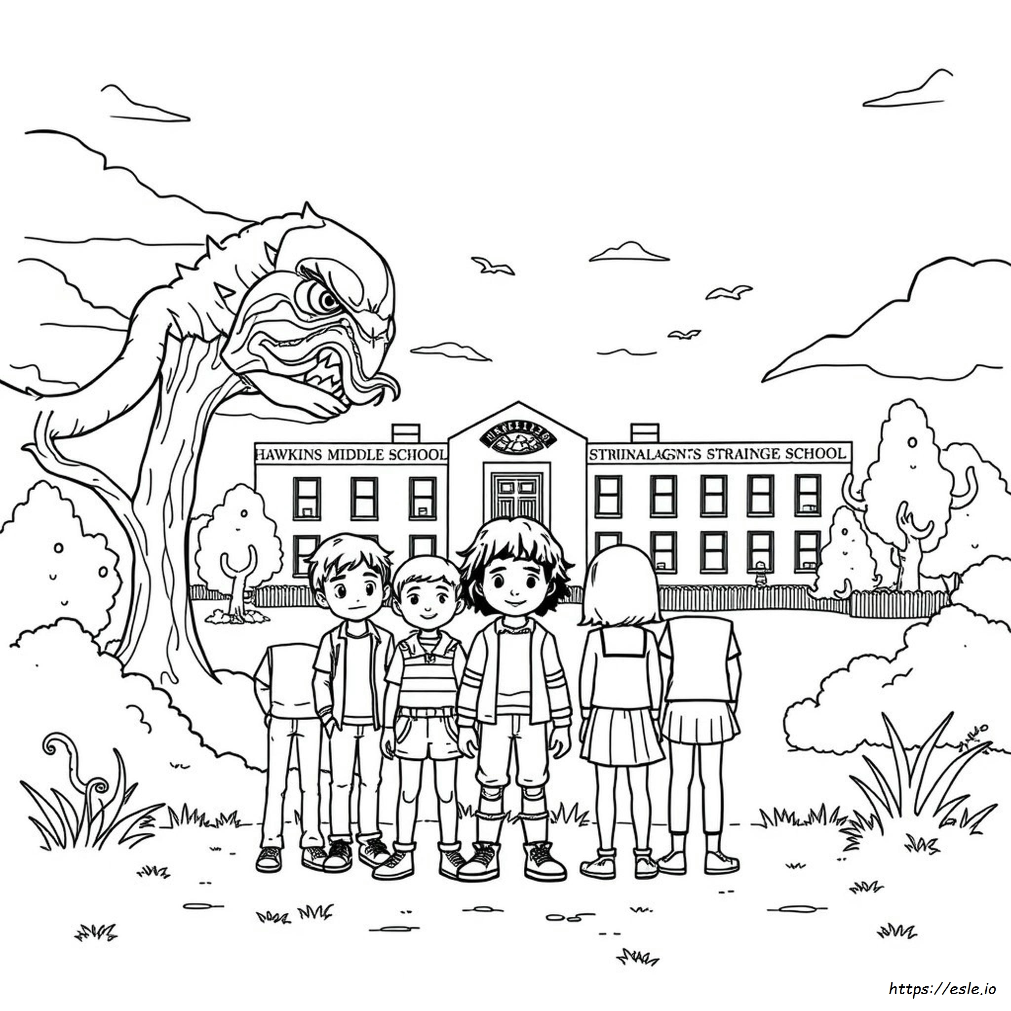 Cartoon Stranger Things Coloring Pages