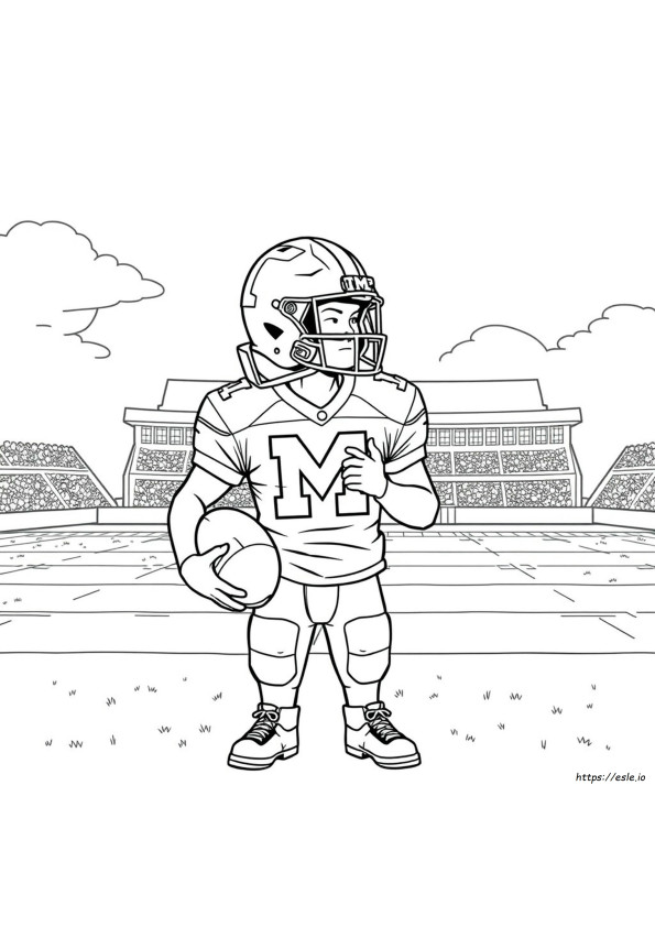 Gambar Mewarnai Helm Sepak Bola Michigan