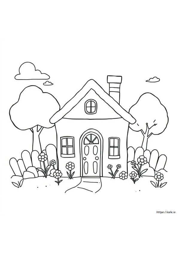 House Colouring In Pages