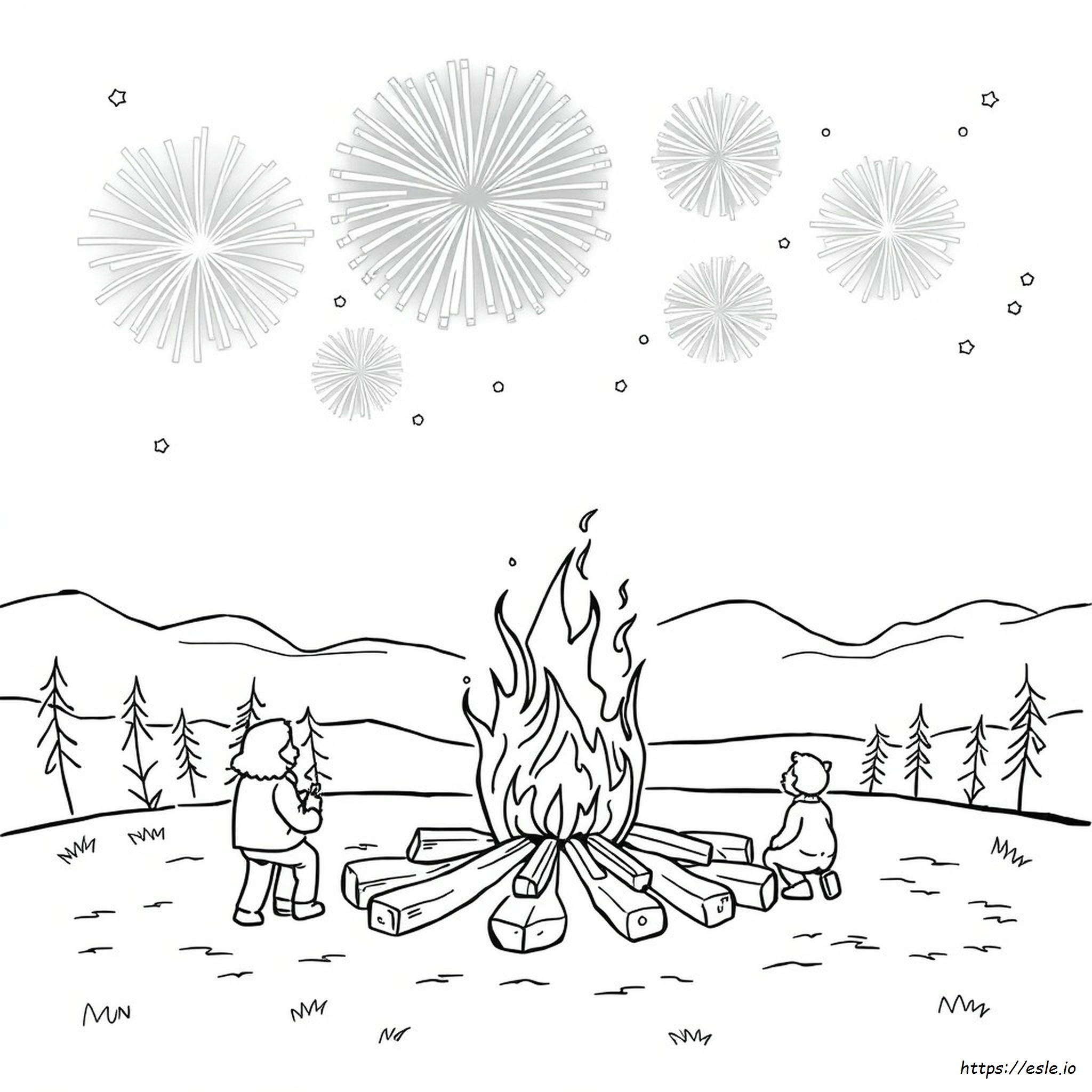 Bonfire Night Coloring Page - Free Printable