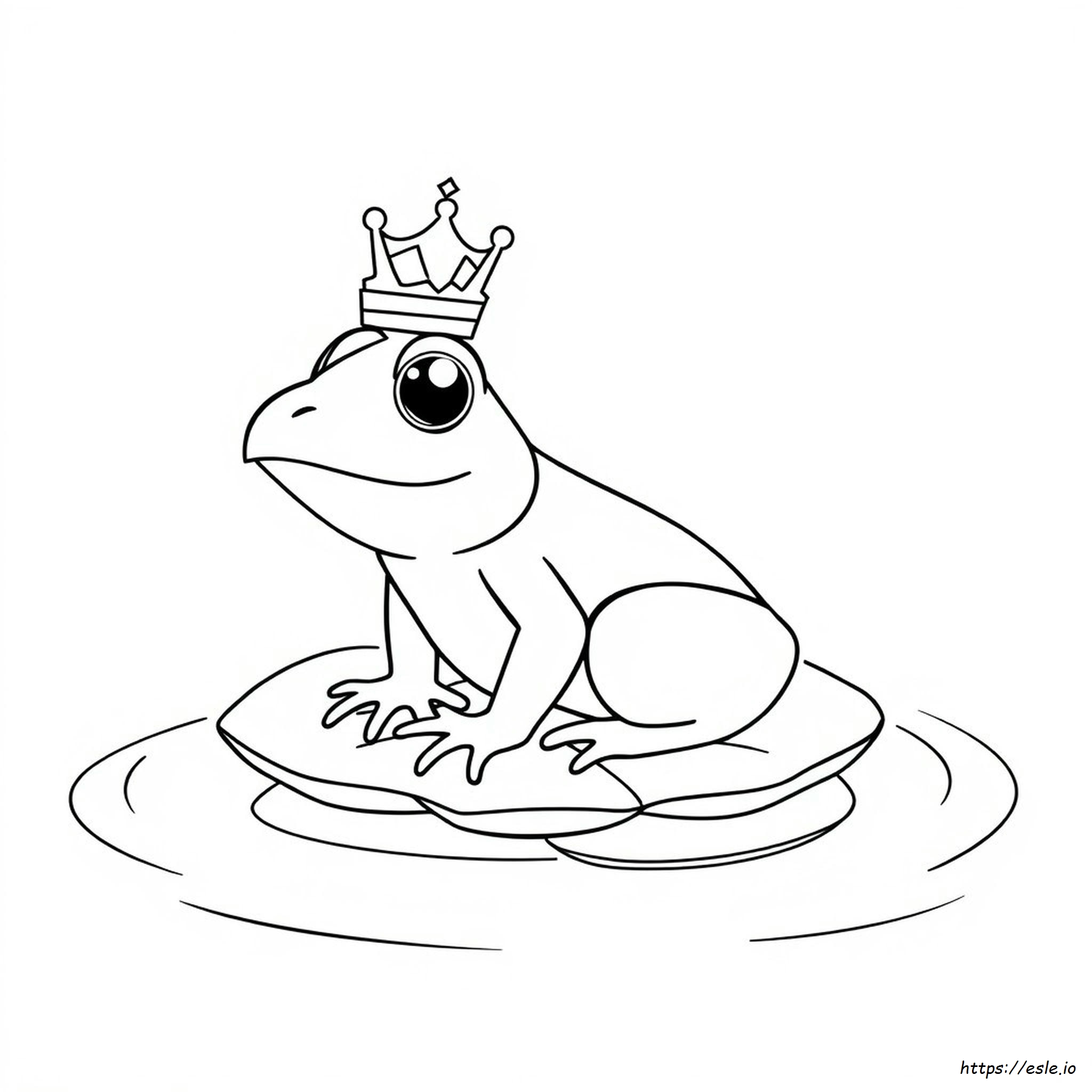 Frog With Crown Coloring Page - Free Printable PDF