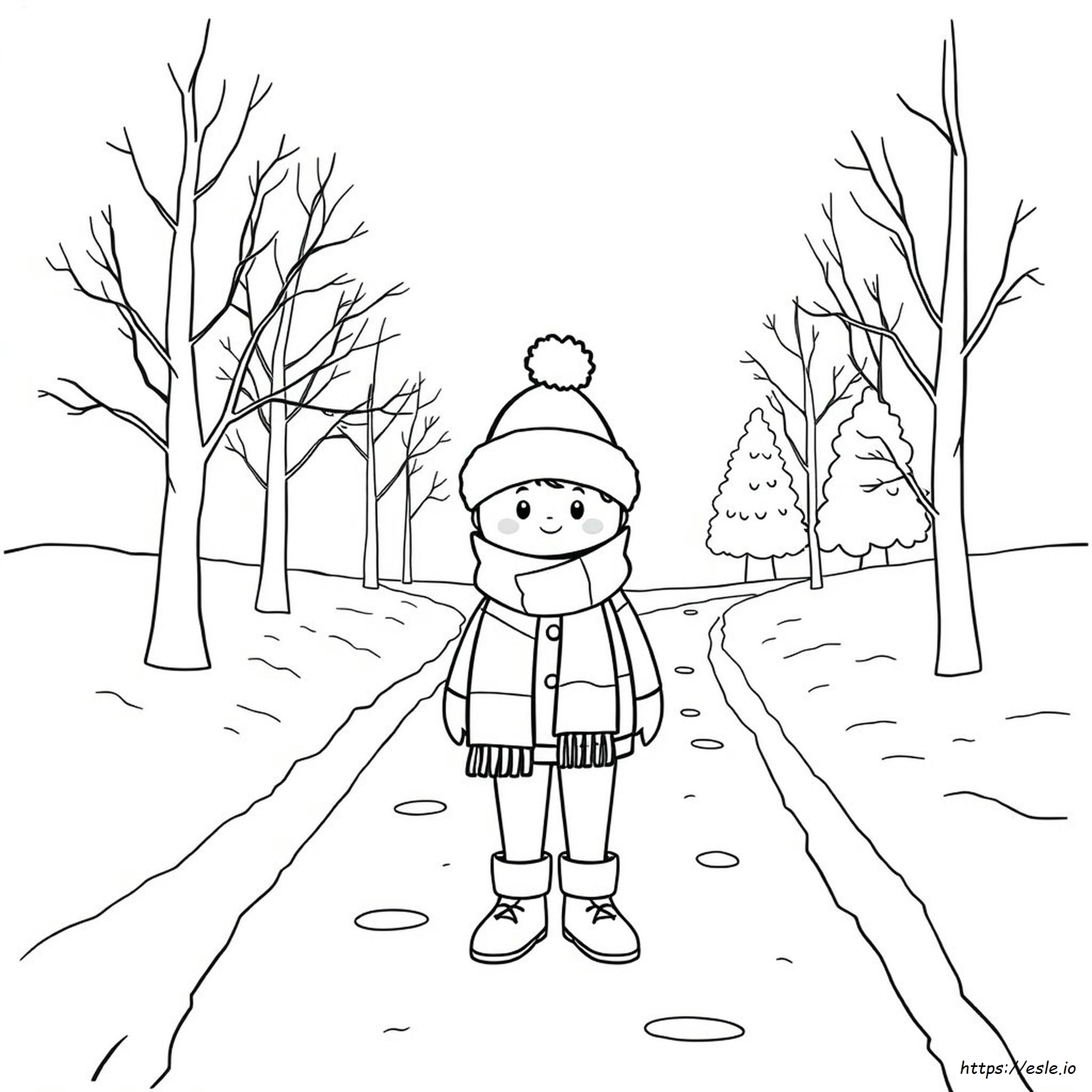 Hat And Scarf Coloring Page