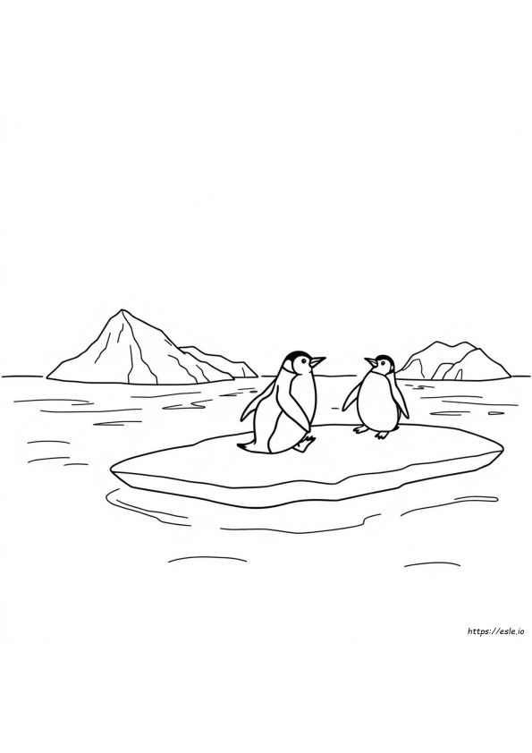 Sliding Penguin Coloring Page