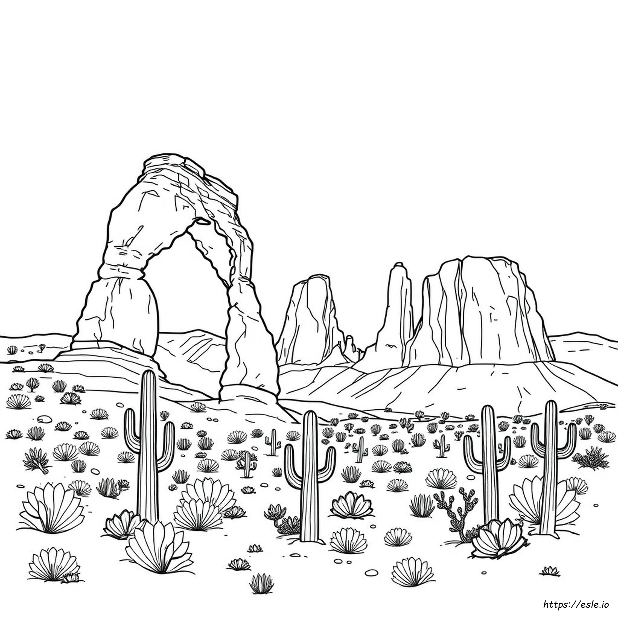Gambar Mewarnai Taman Nasional Arches - Halaman Mewarnai